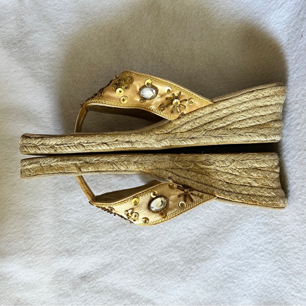Vintage Montego Bay Club Beaded Espadrille Wedges - Picture 9 of 13
